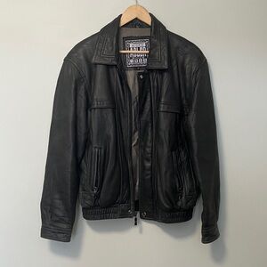 Adler Vintage 100% genuine lamb skin Men's Black Leather Jacket